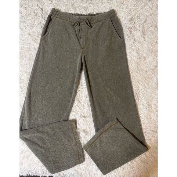 Men's terry cloth drawstring elastic waist olive sweatpants 34x33 - Picture 3 of 7